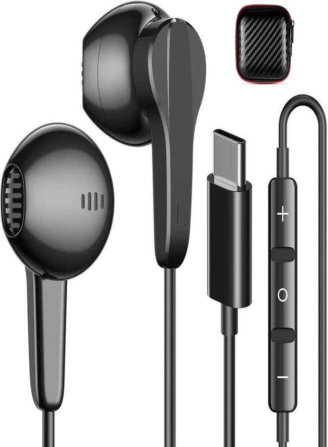 سماعات أذن سلكية بمنفذ USB-C مع ميكروفون وتحكم في مستوى الصوت، متوافقة مع أجهزة iPhone 17 و16 و15 Pro Max وGalaxy S25 وS24 وS23 وS22 Ultra، وسماعات أذن ستيريو عالية الدقة مغناطيسية من النوع C، وسماعات أذن داخلية متوافقة مع iPad Pro M5/Android - Image 1
